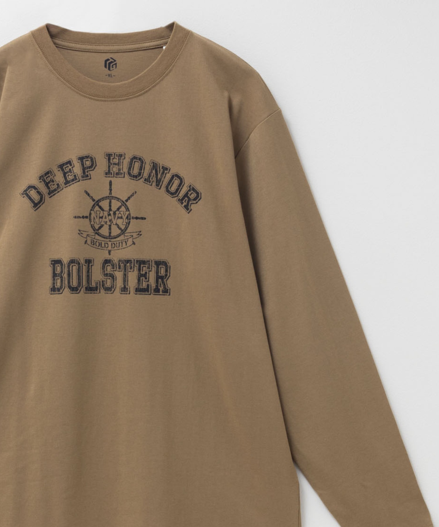 T-GRAPHICS ミリタリーロゴプリント長袖Tシャツ メンズ