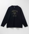 T-GRAPHICS ミリタリーロゴプリント長袖Tシャツ メンズ