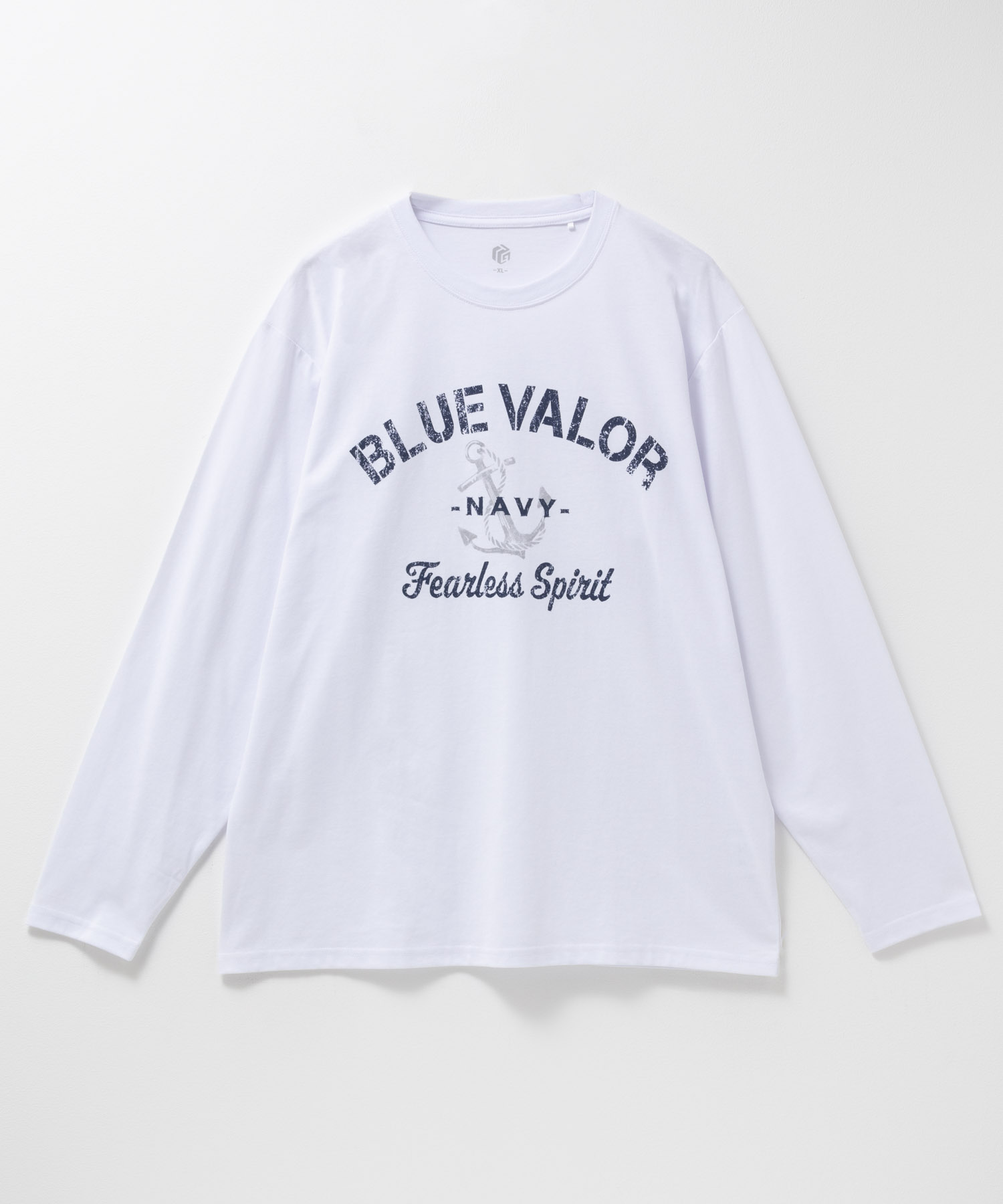 T-GRAPHICS ミリタリーロゴプリント長袖Tシャツ メンズ