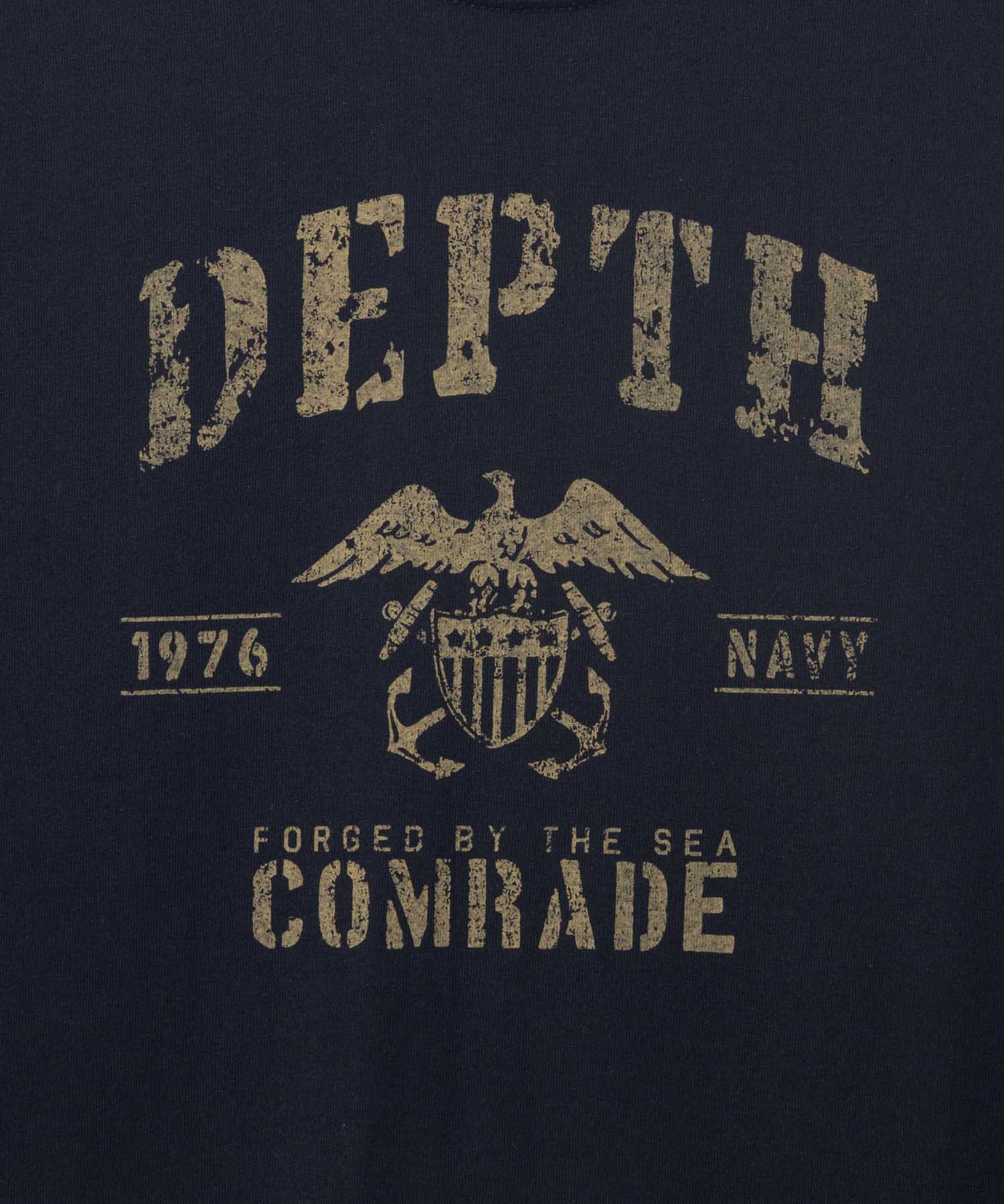 T-GRAPHICS ミリタリーロゴプリント長袖Tシャツ メンズ