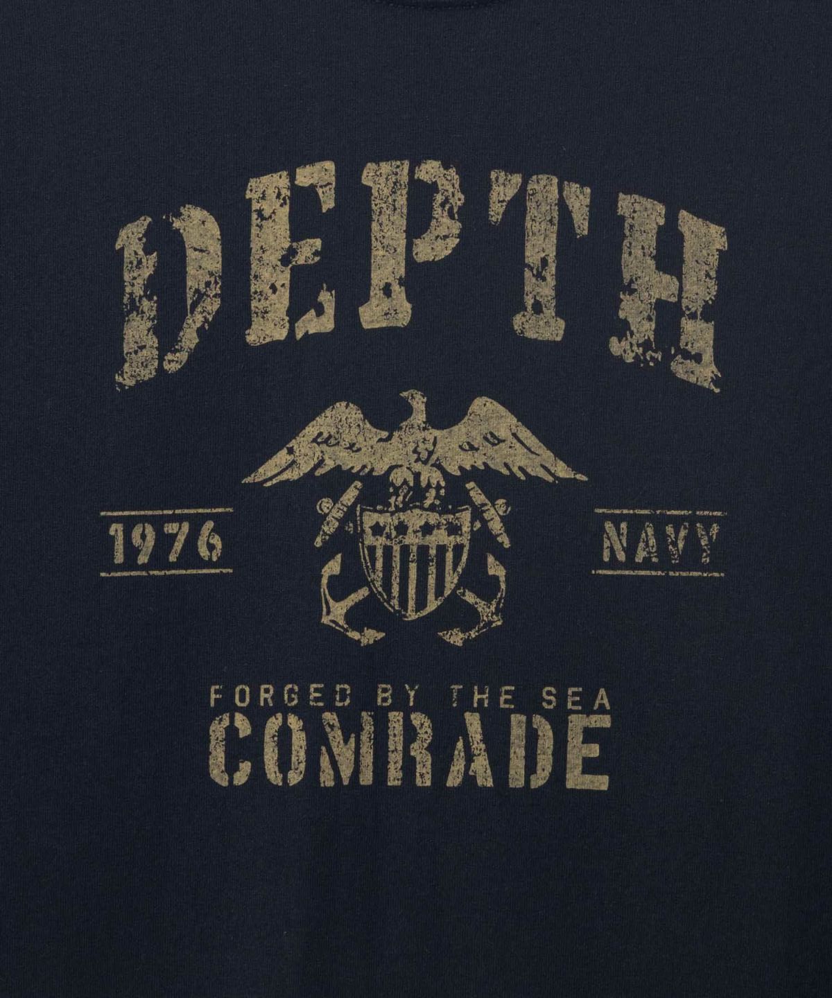 T-GRAPHICS ミリタリーロゴプリント長袖Tシャツ メンズ