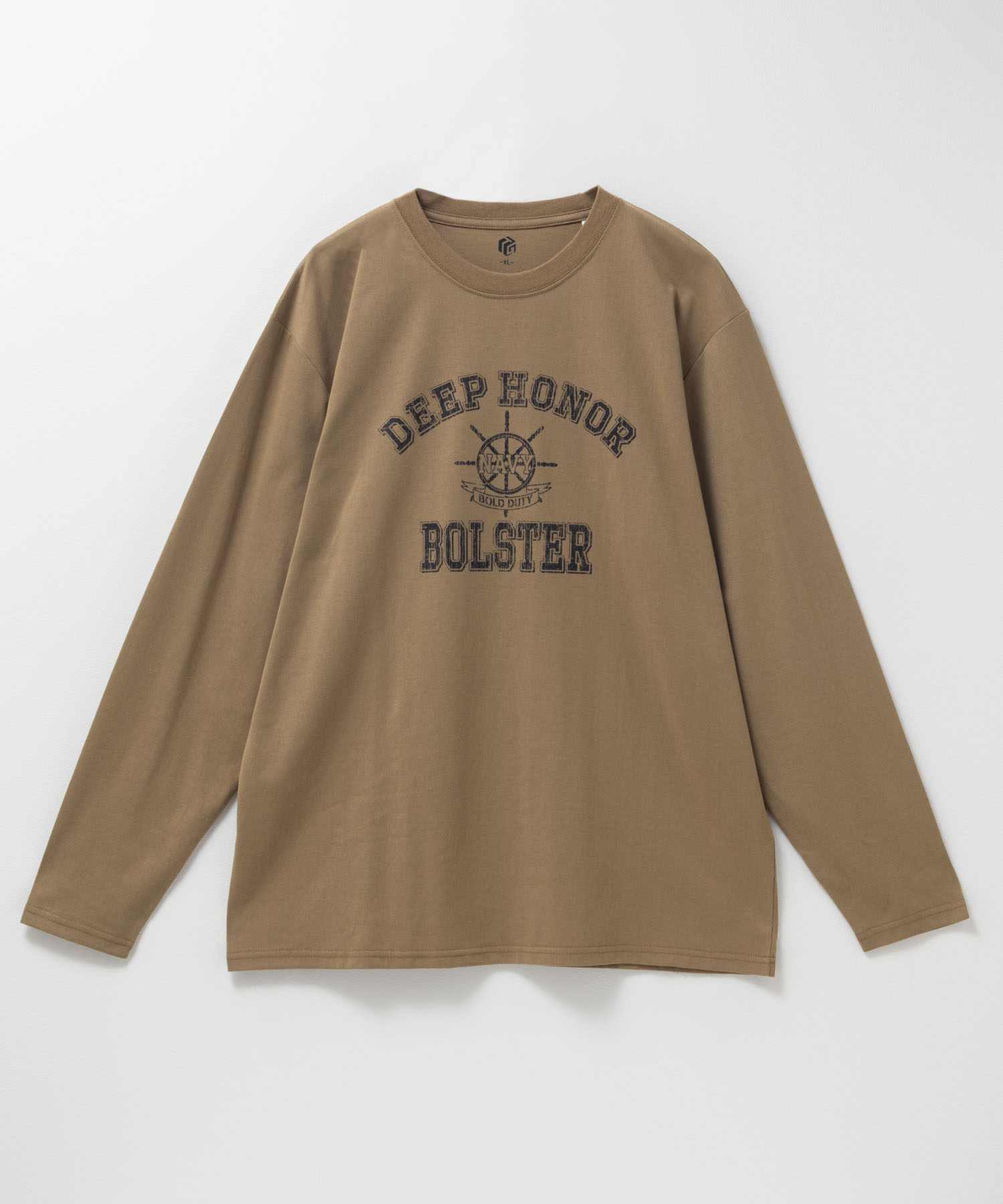 T-GRAPHICS ミリタリーロゴプリント長袖Tシャツ メンズ