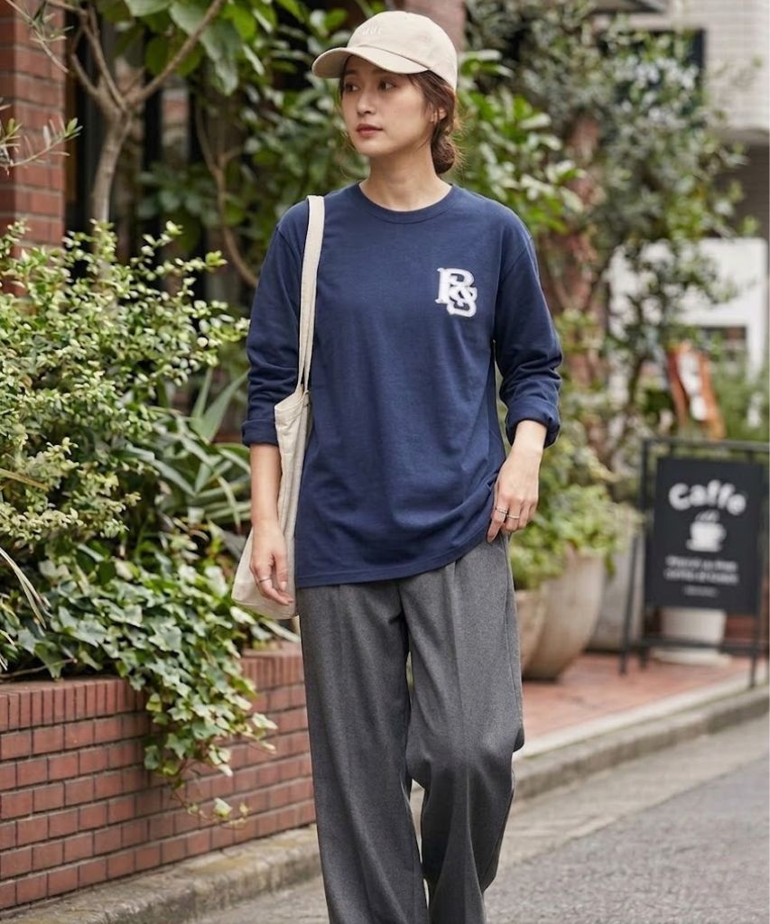 T-GRAPHICS チームロゴプリント長袖Tシャツ メンズ