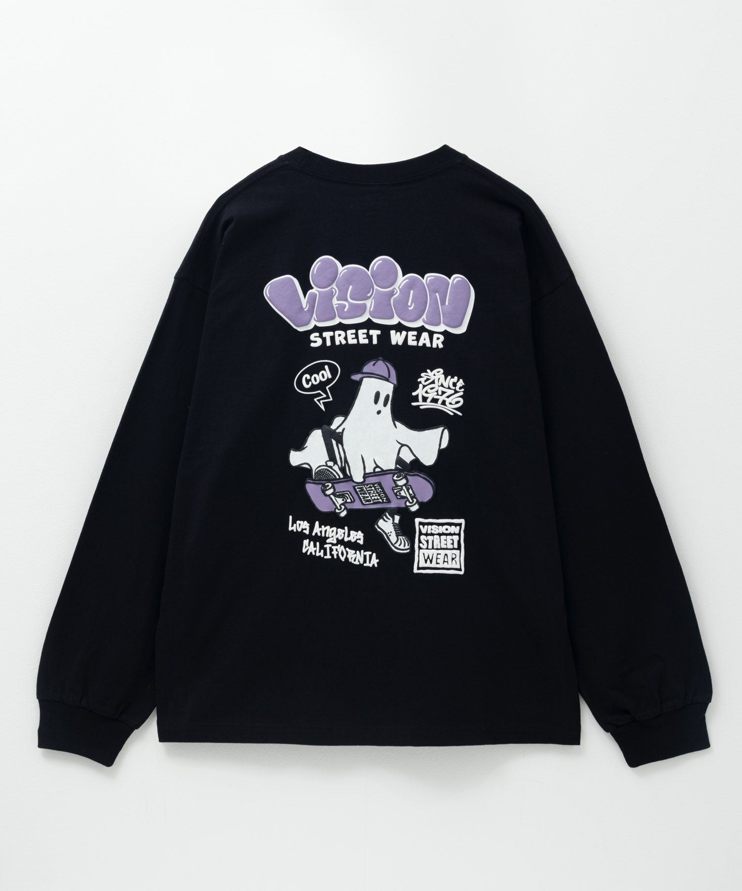 VISION STREET WEAR ゴースト発泡プリント長袖Tシャツ メンズ