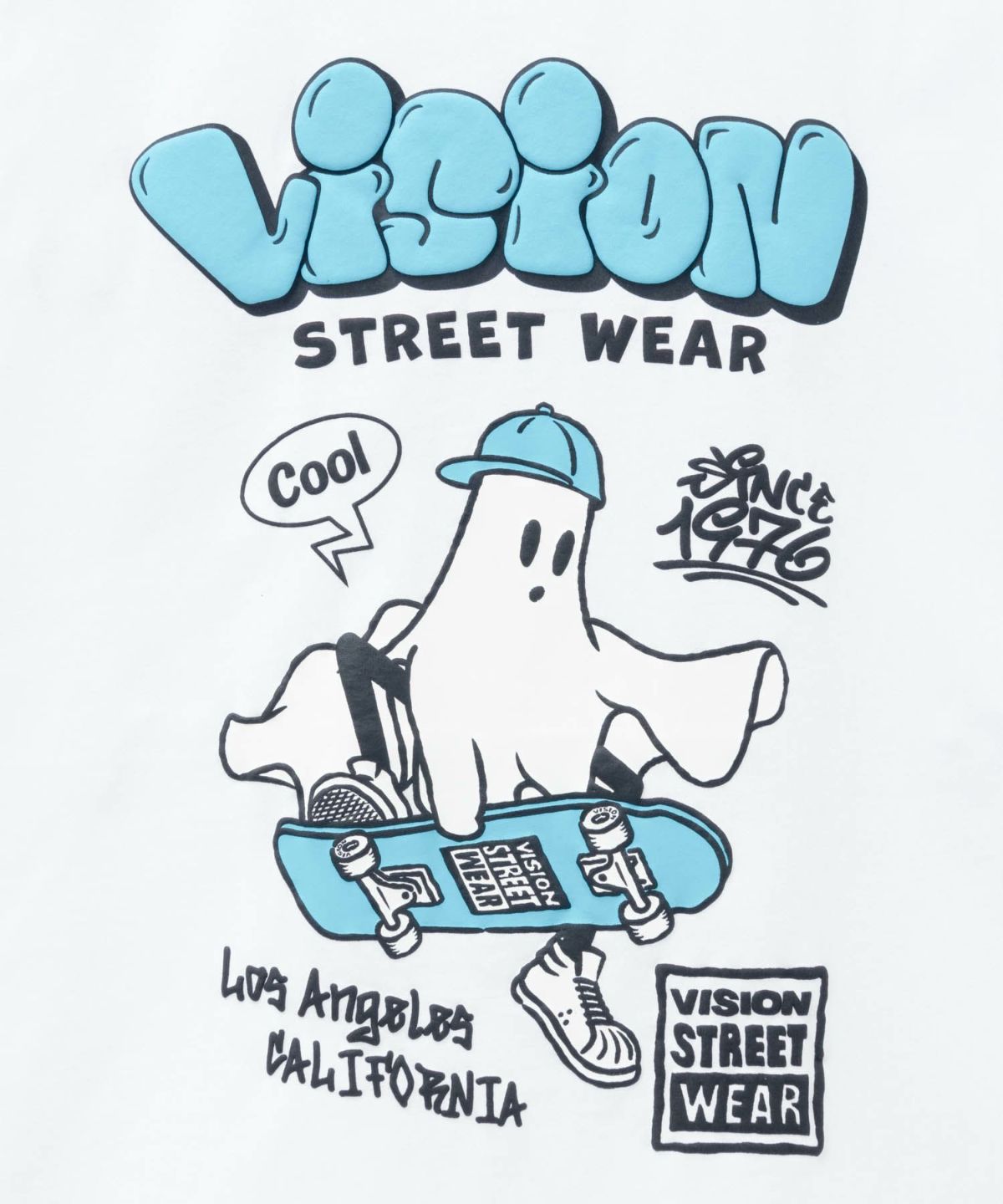 VISION STREET WEAR ゴースト発泡プリント長袖Tシャツ メンズ