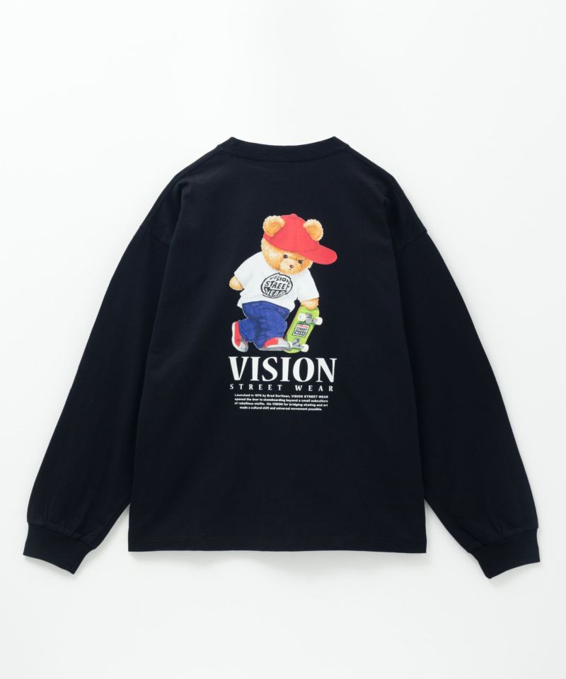 VISION STREET WEAR ベアーロゴプリント長袖Tシャツ メンズ