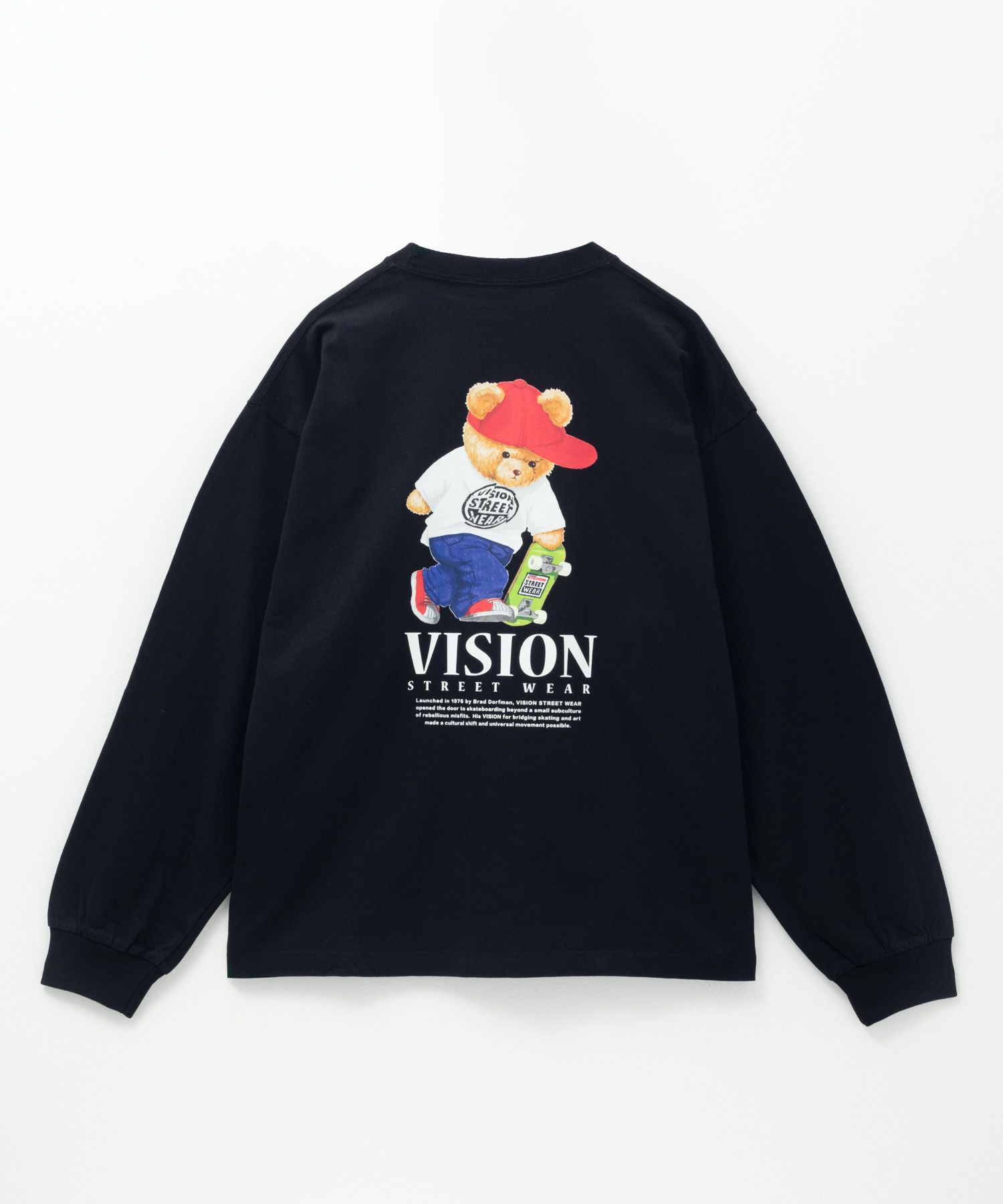 VISION STREET WEAR ベアーロゴプリント長袖Tシャツ メンズ