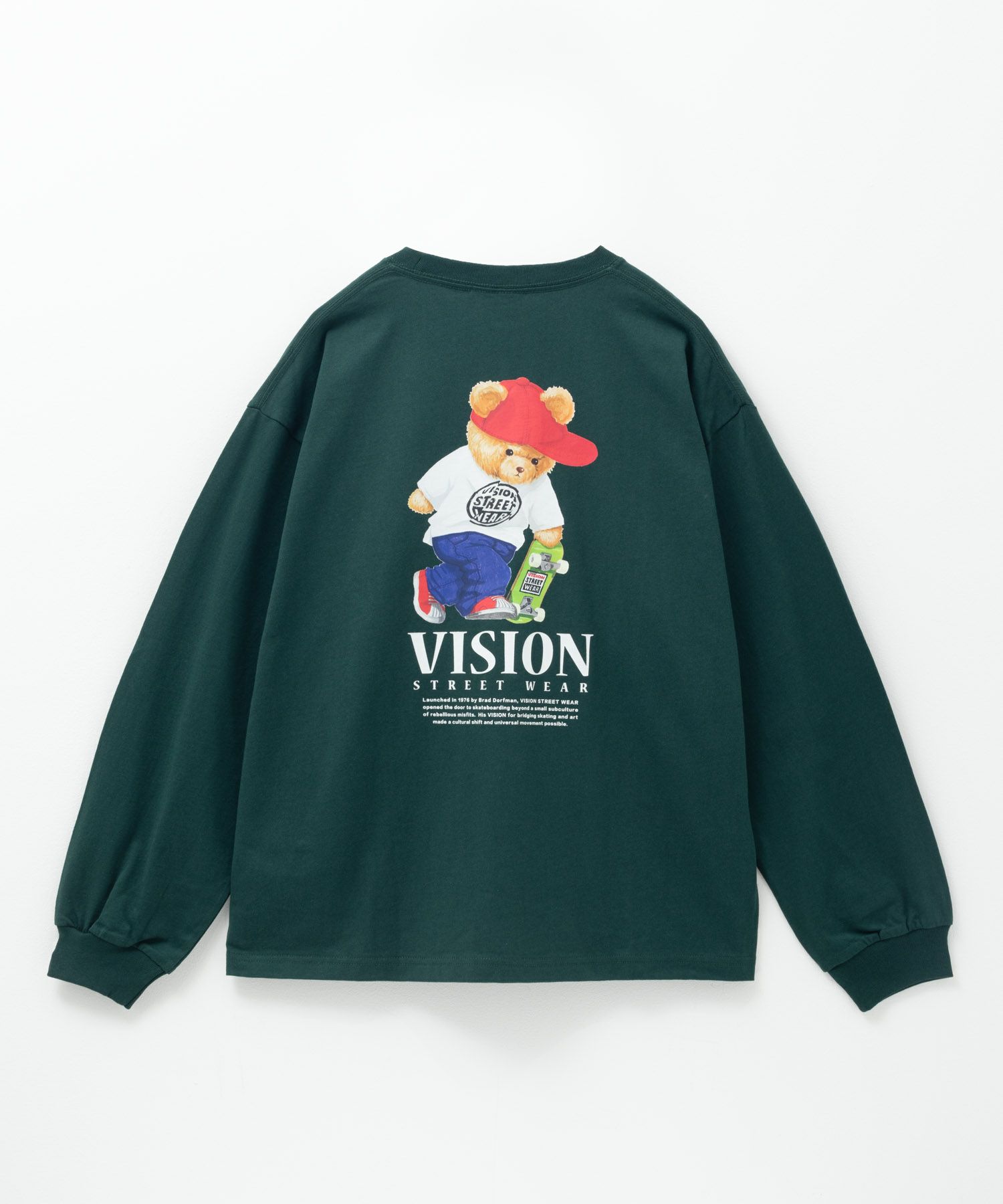 VISION STREET WEAR ベアーロゴプリント長袖Tシャツ メンズ