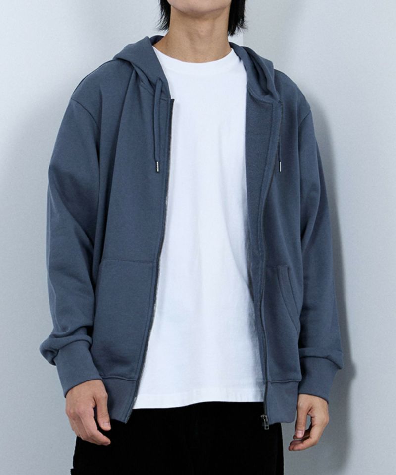 NAVY  タフラク ヘビー裏毛ジップパーカー メンズ商品画像-3