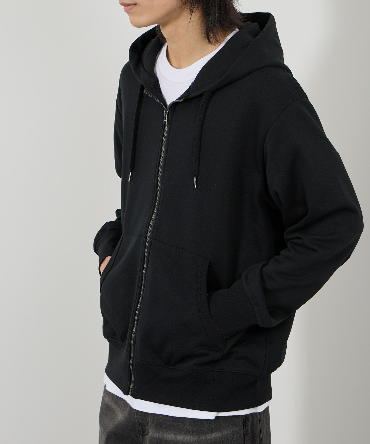 NAVY  タフラク ヘビー裏毛ジップパーカー メンズ商品サムネイル-3