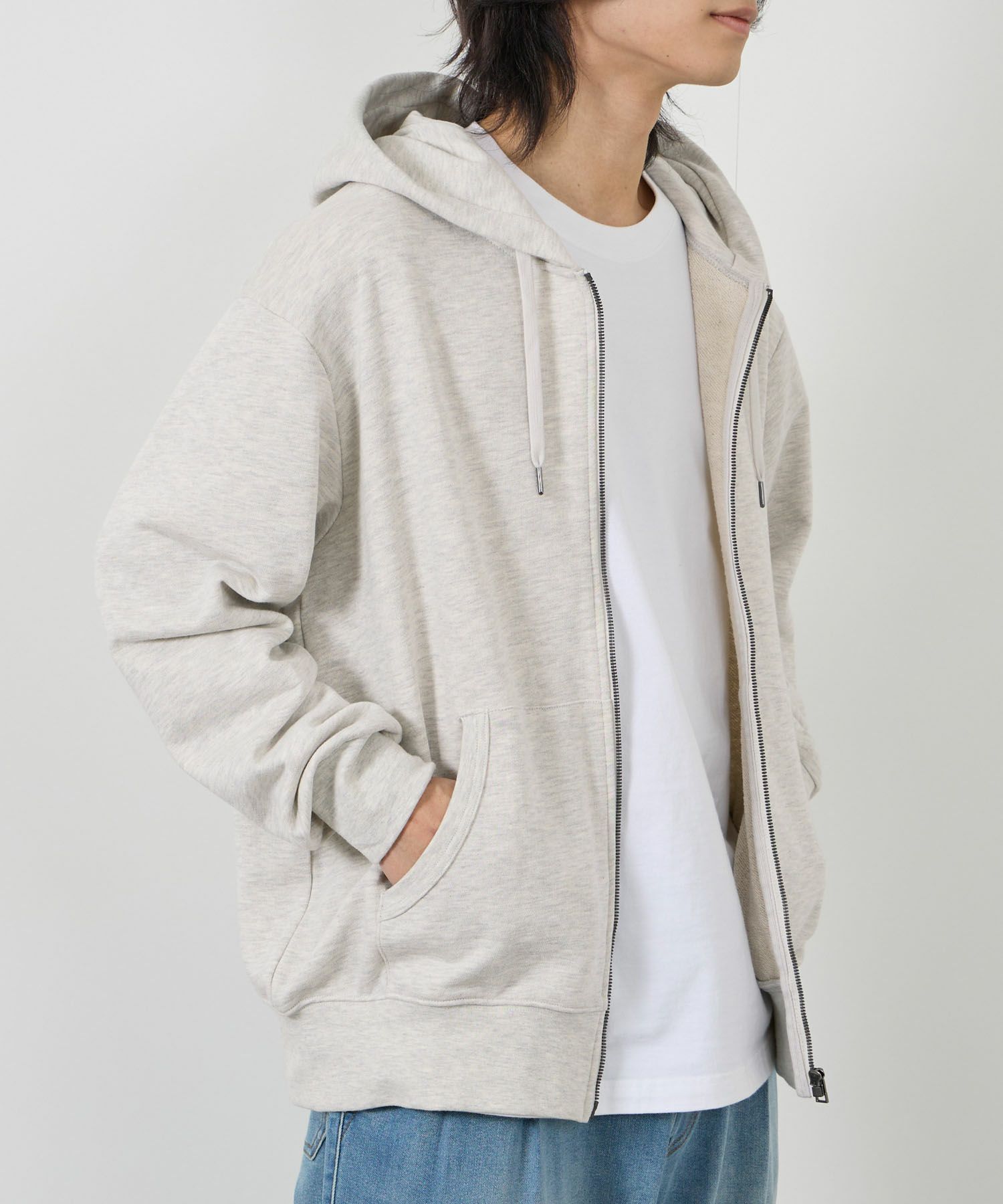 NAVY  タフラク ヘビー裏毛ジップパーカー メンズ商品サムネイル-7