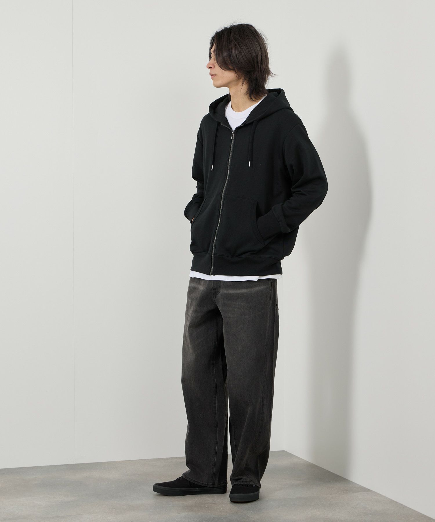 NAVY  タフラク ヘビー裏毛ジップパーカー メンズ商品サムネイル-14