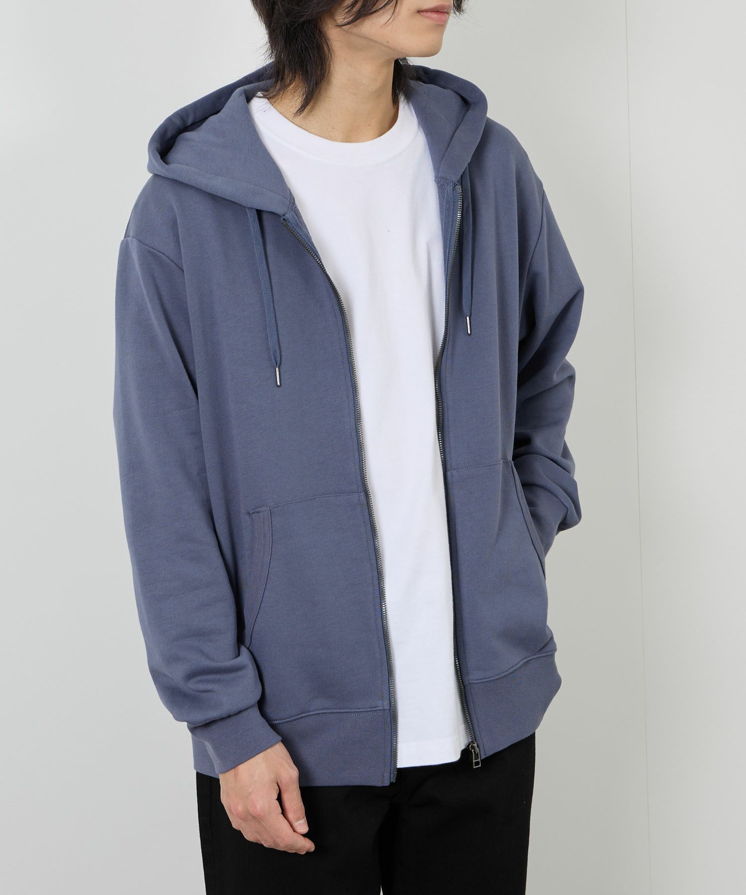 NAVY  タフラク ヘビー裏毛ジップパーカー メンズ商品画像-15