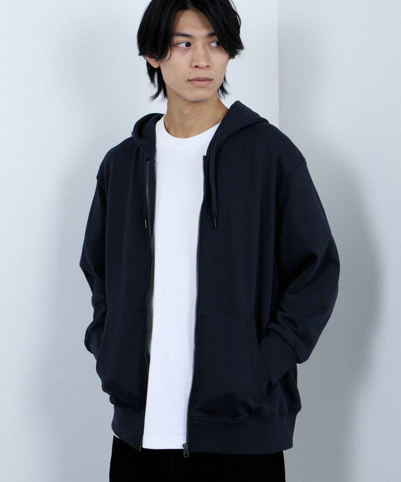 NAVY  タフラク ヘビー裏毛ジップパーカー メンズ商品画像-16