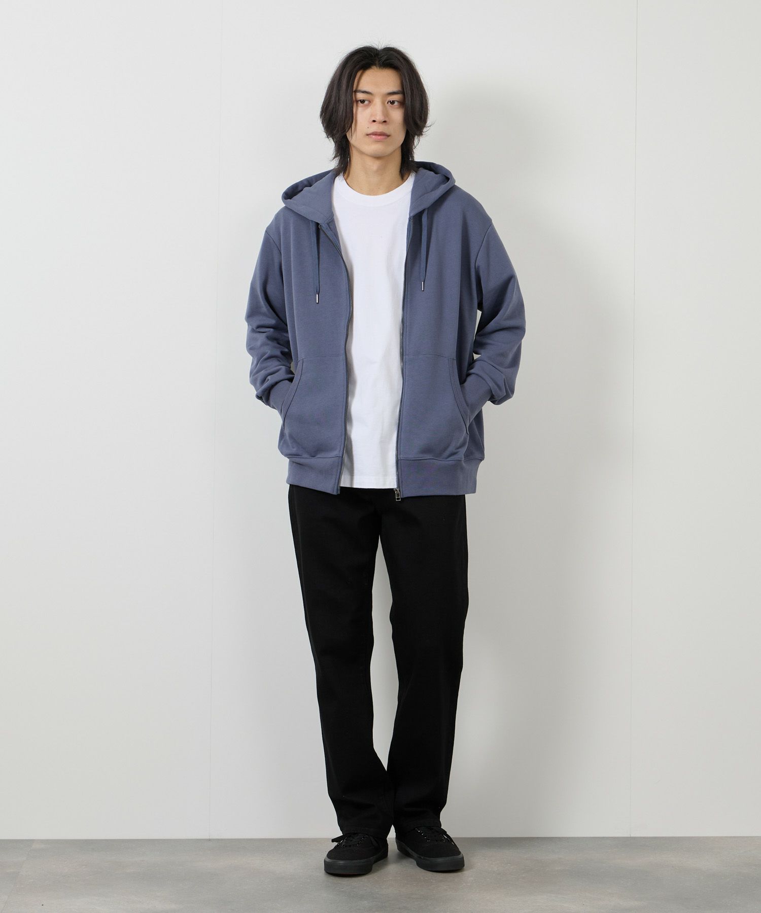 NAVY  タフラク ヘビー裏毛ジップパーカー メンズ商品画像-16