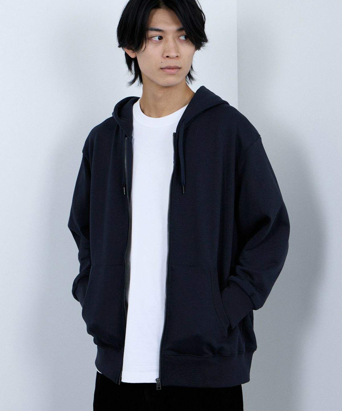 NAVY タフラク ヘビー裏毛ジップパーカー メンズ