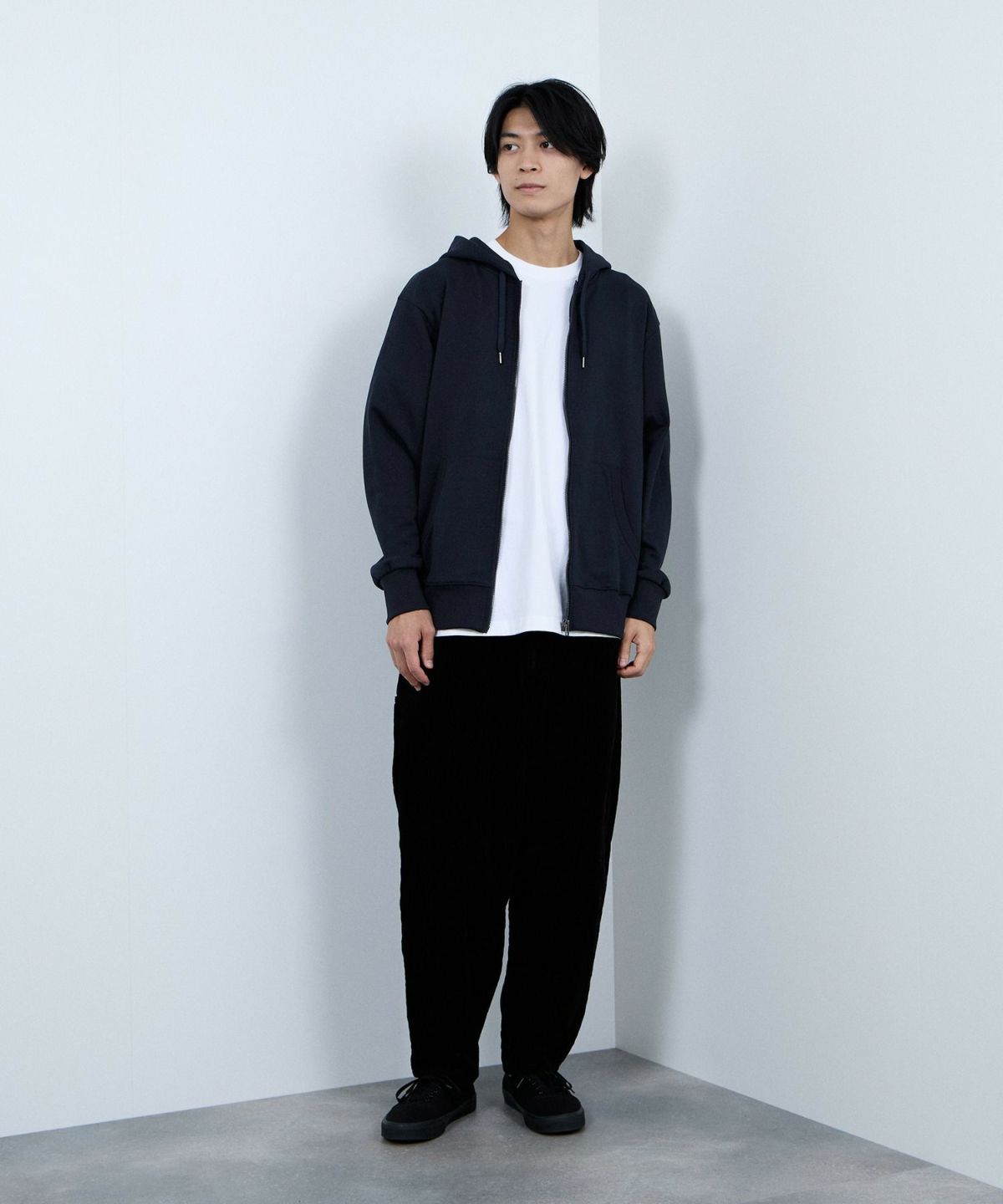 NAVY タフラク ヘビー裏毛ジップパーカー メンズ