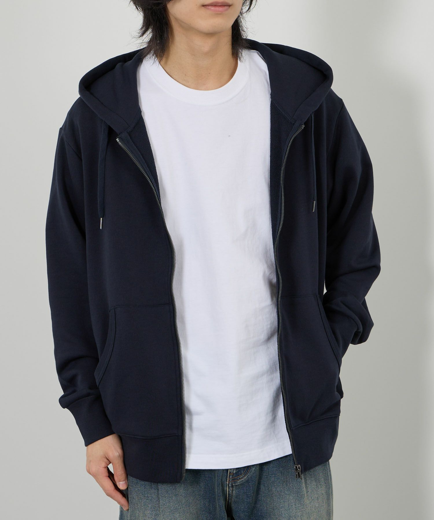 NAVY  タフラク ヘビー裏毛ジップパーカー メンズ商品サムネイル-17