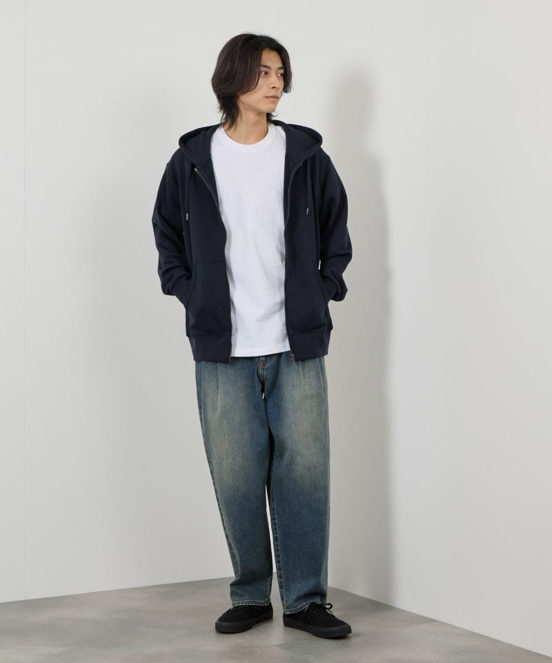 NAVY  タフラク ヘビー裏毛ジップパーカー メンズ商品画像-18