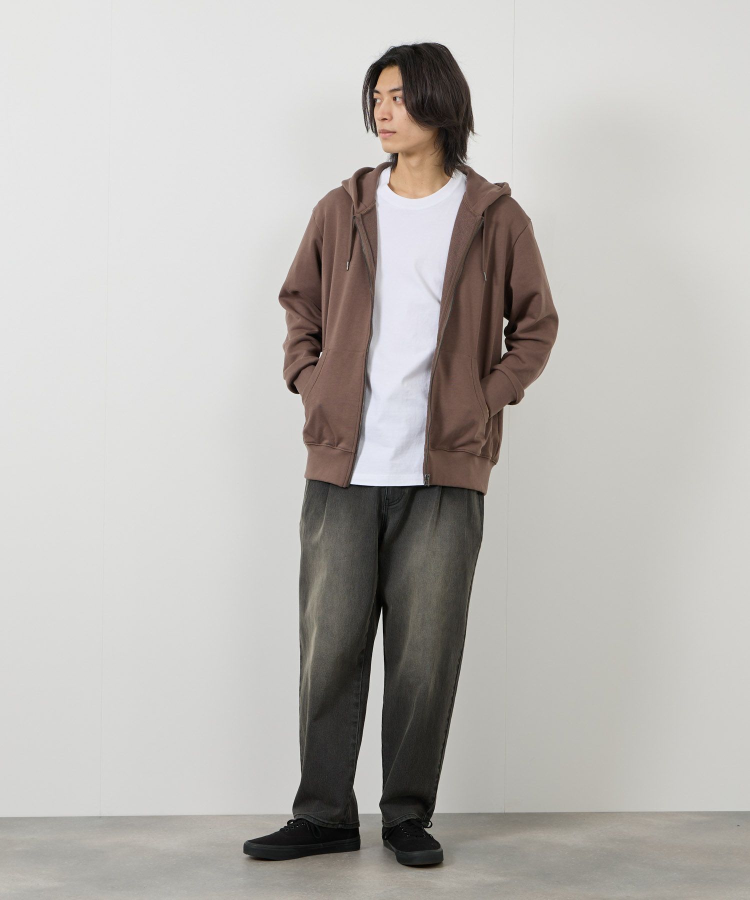 NAVY  タフラク ヘビー裏毛ジップパーカー メンズ商品画像-20