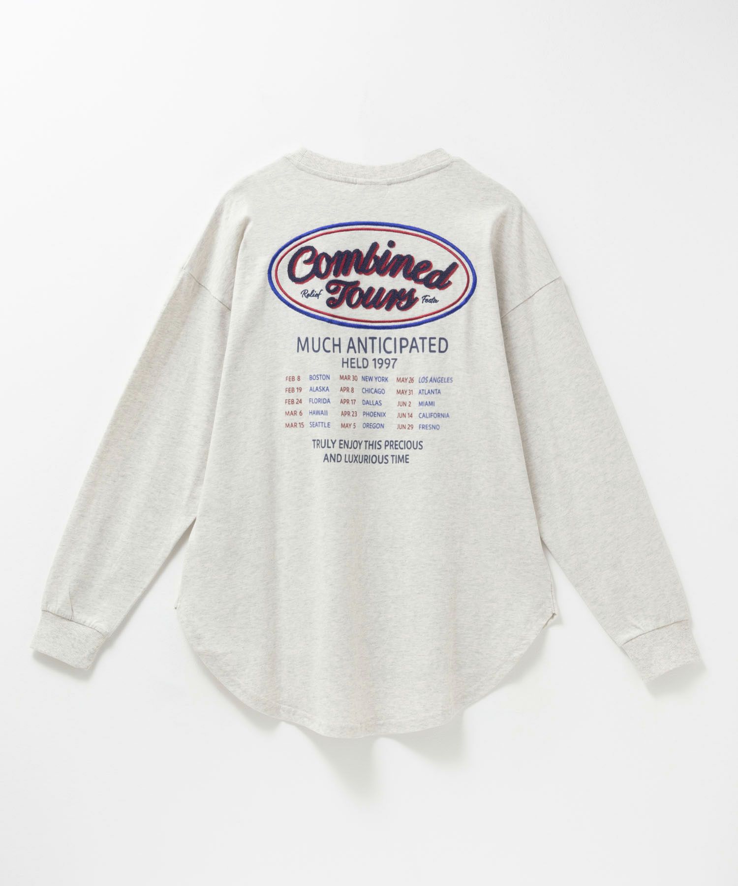 UNDERWRAPS  ビッグ刺繍ラウンド長袖Tシャツ レディース メール便 対応商品商品サムネイル-1