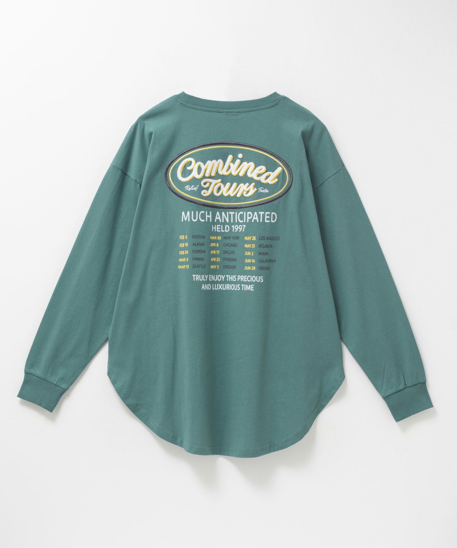 UNDERWRAPS  ビッグ刺繍ラウンド長袖Tシャツ レディース メール便 対応商品商品画像-3