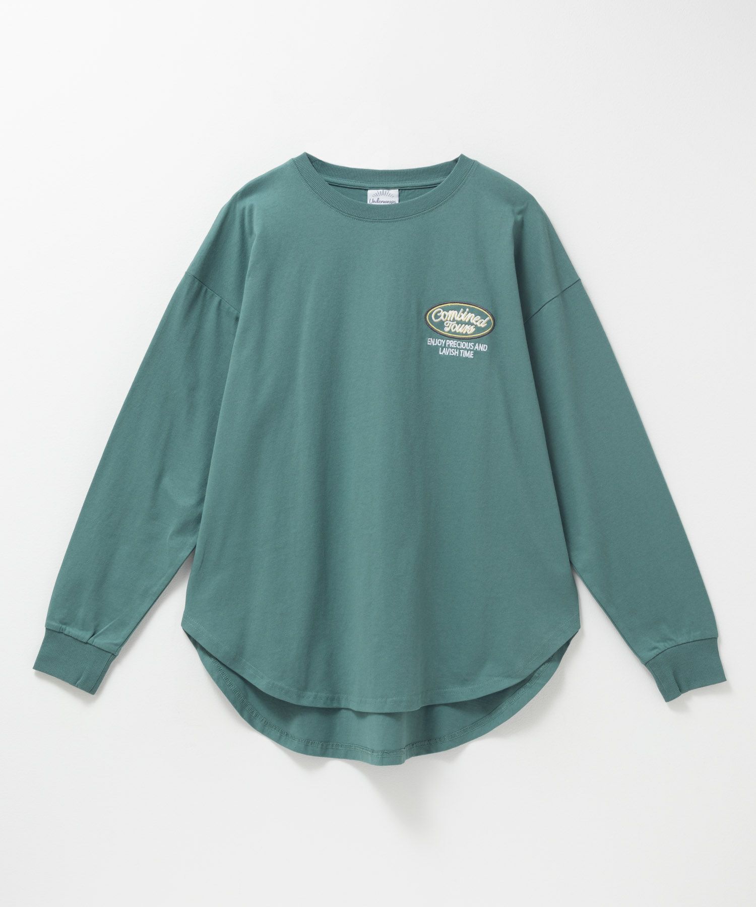 UNDERWRAPS ビッグ刺繍ラウンド長袖Tシャツ レディース メール便 対応商品