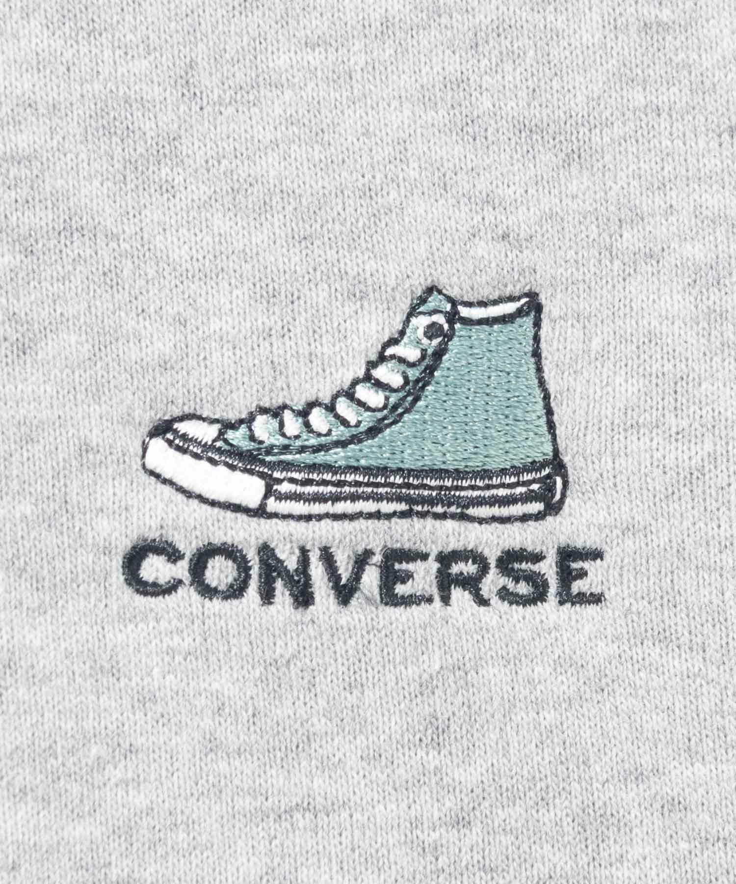 CONVERSE ワンポイントシューズ刺繍裏シャギートレーナー レディース