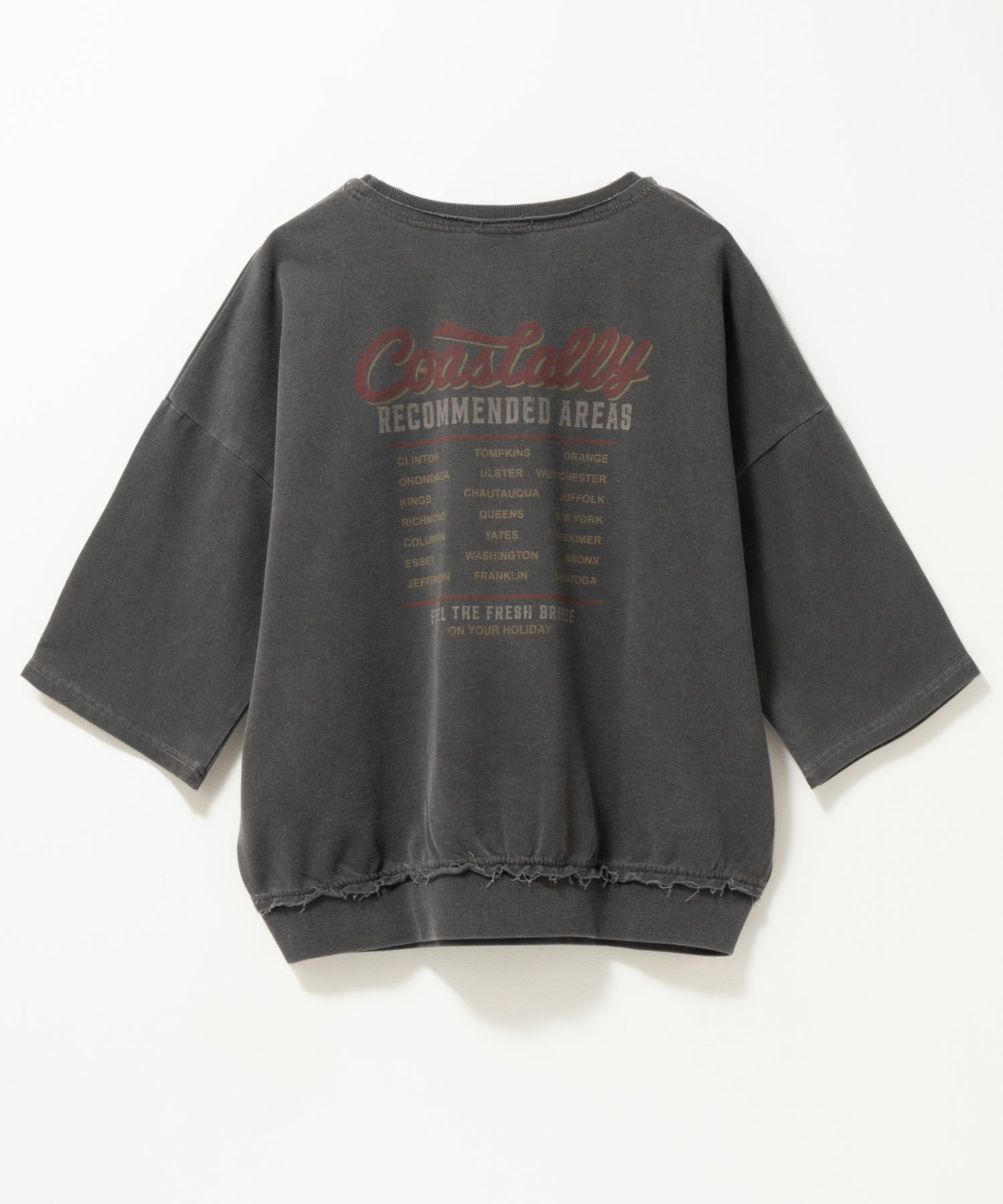 UNDERWRAPS  ミニ裏毛ピグメント7分袖Tシャツ レディース メール便 対応商品商品画像-1