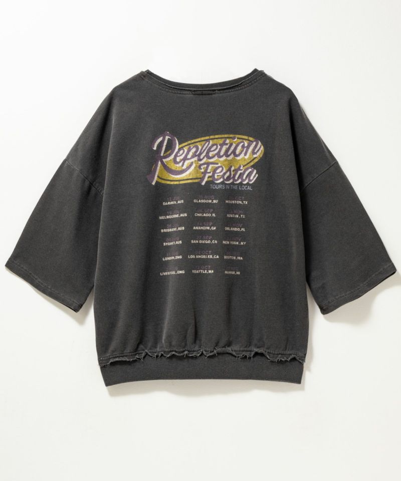 UNDERWRAPS  ミニ裏毛ピグメント7分袖Tシャツ レディース メール便 対応商品商品画像-3