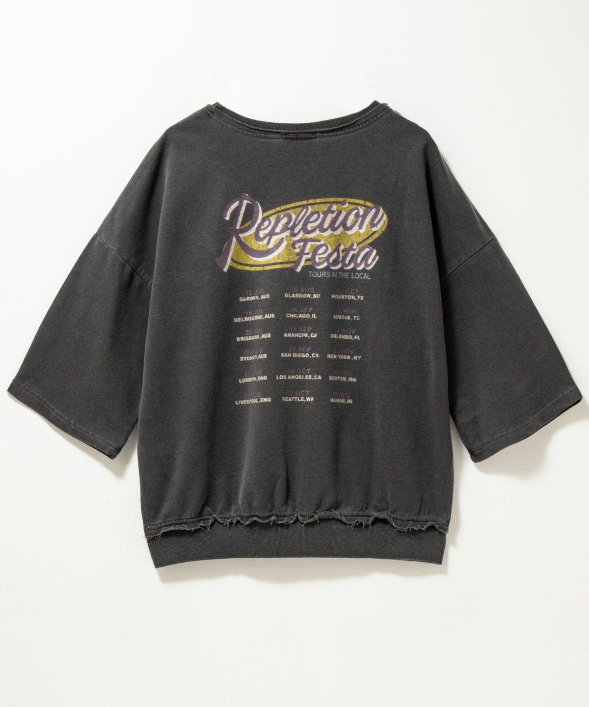UNDERWRAPS ミニ裏毛ピグメント7分袖Tシャツ レディース メール便 対応商品