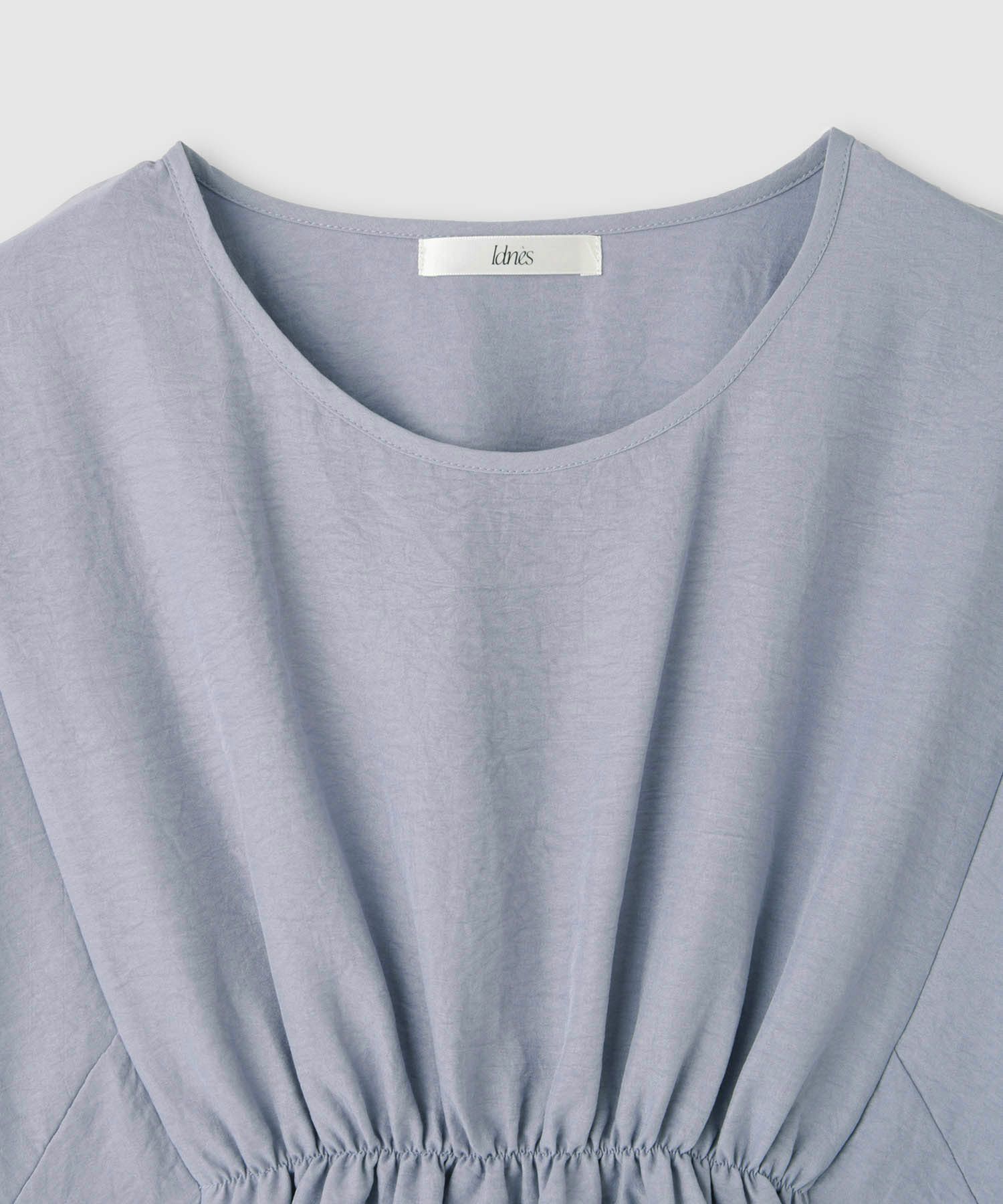 Idnes ウエストギャザーブラウス レディース