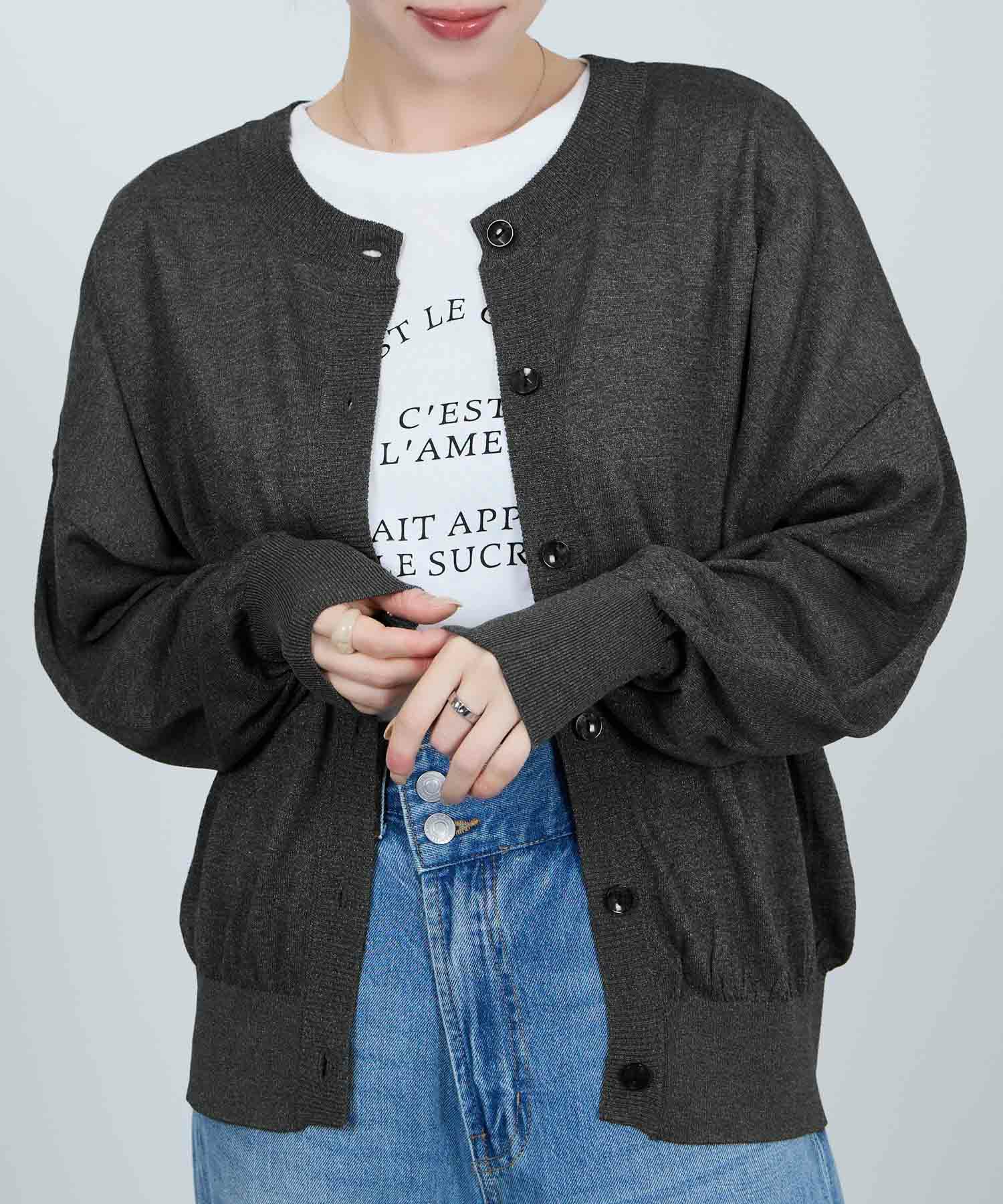 [さらに50%OFF]Idnes  シアー前後2WAYカーディガン レディース商品画像-1