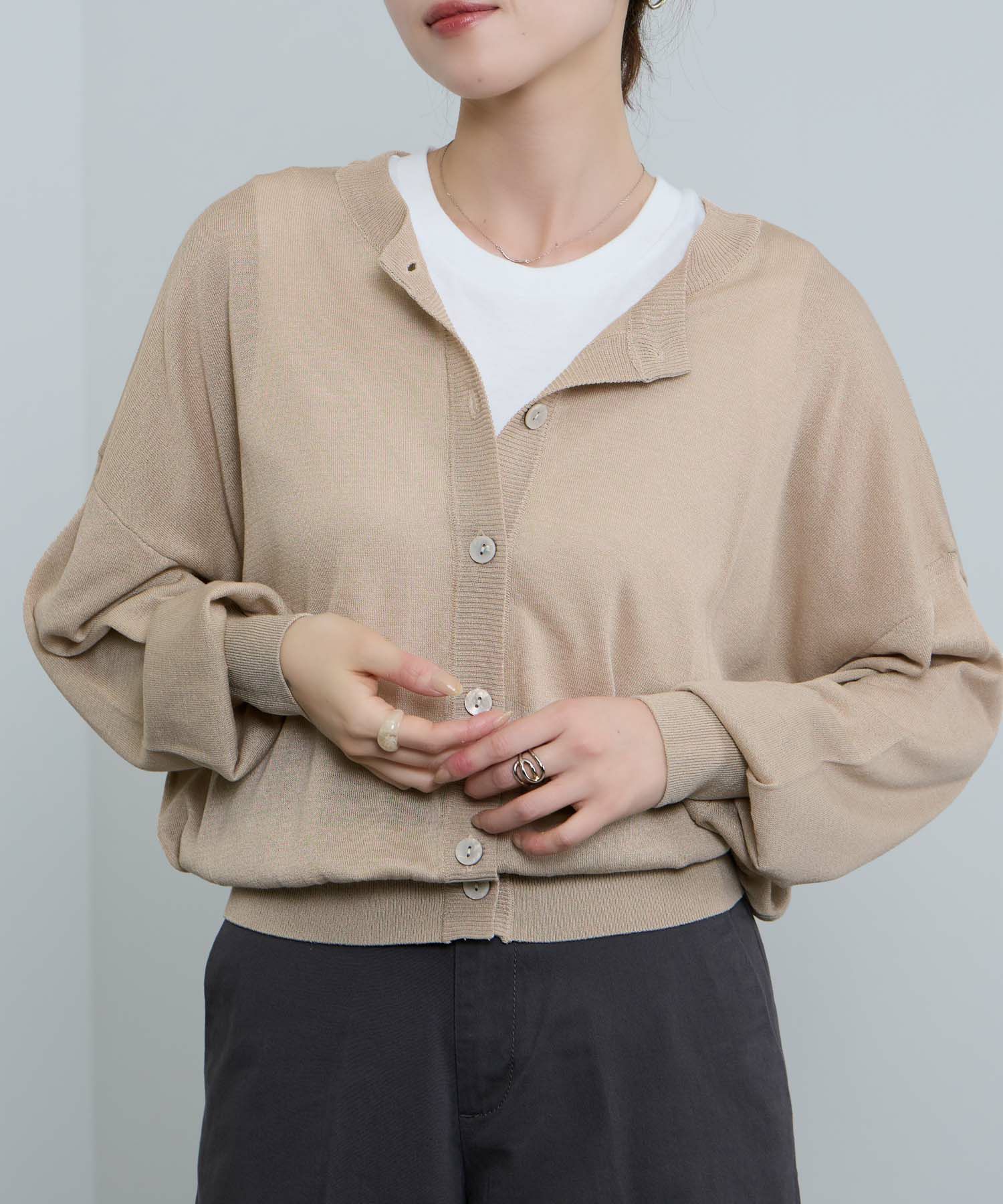 [さらに50%OFF]Idnes  シアー前後2WAYカーディガン レディース商品画像-2