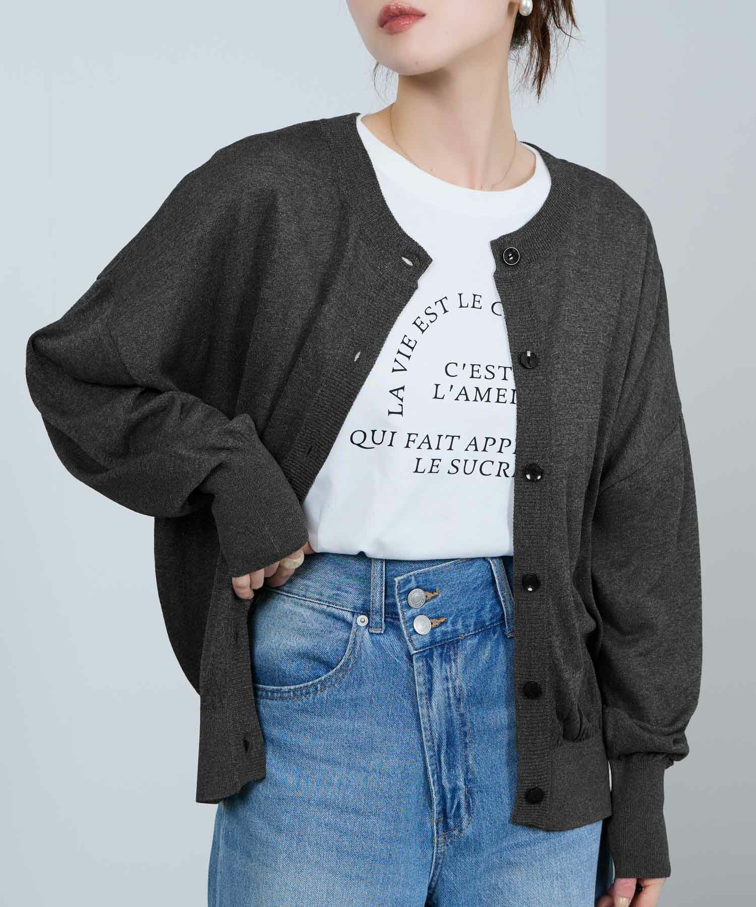 Idnes  シアー前後2WAYカーディガン レディース商品画像-6