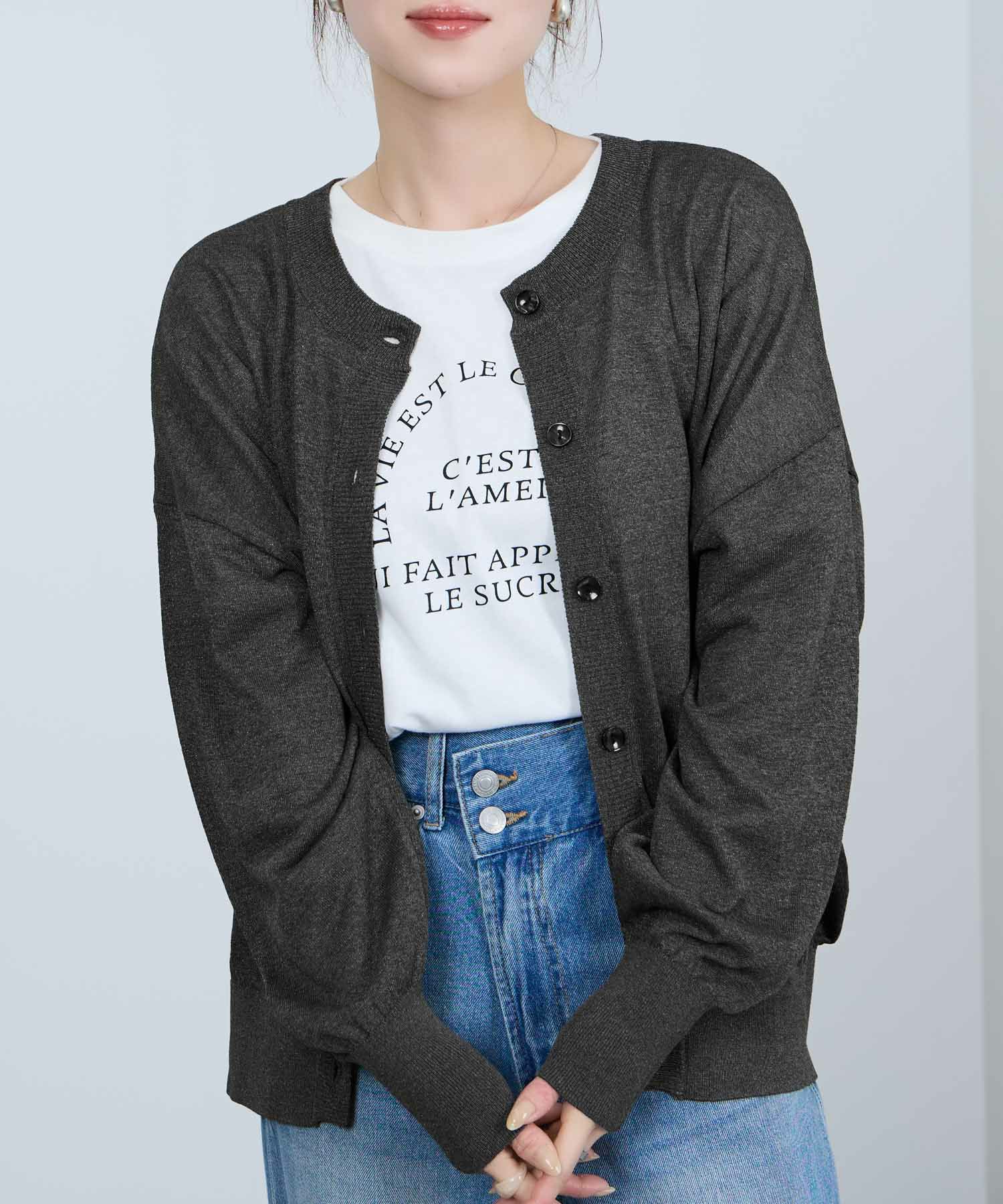 Idnes シアー前後2WAYカーディガン レディース