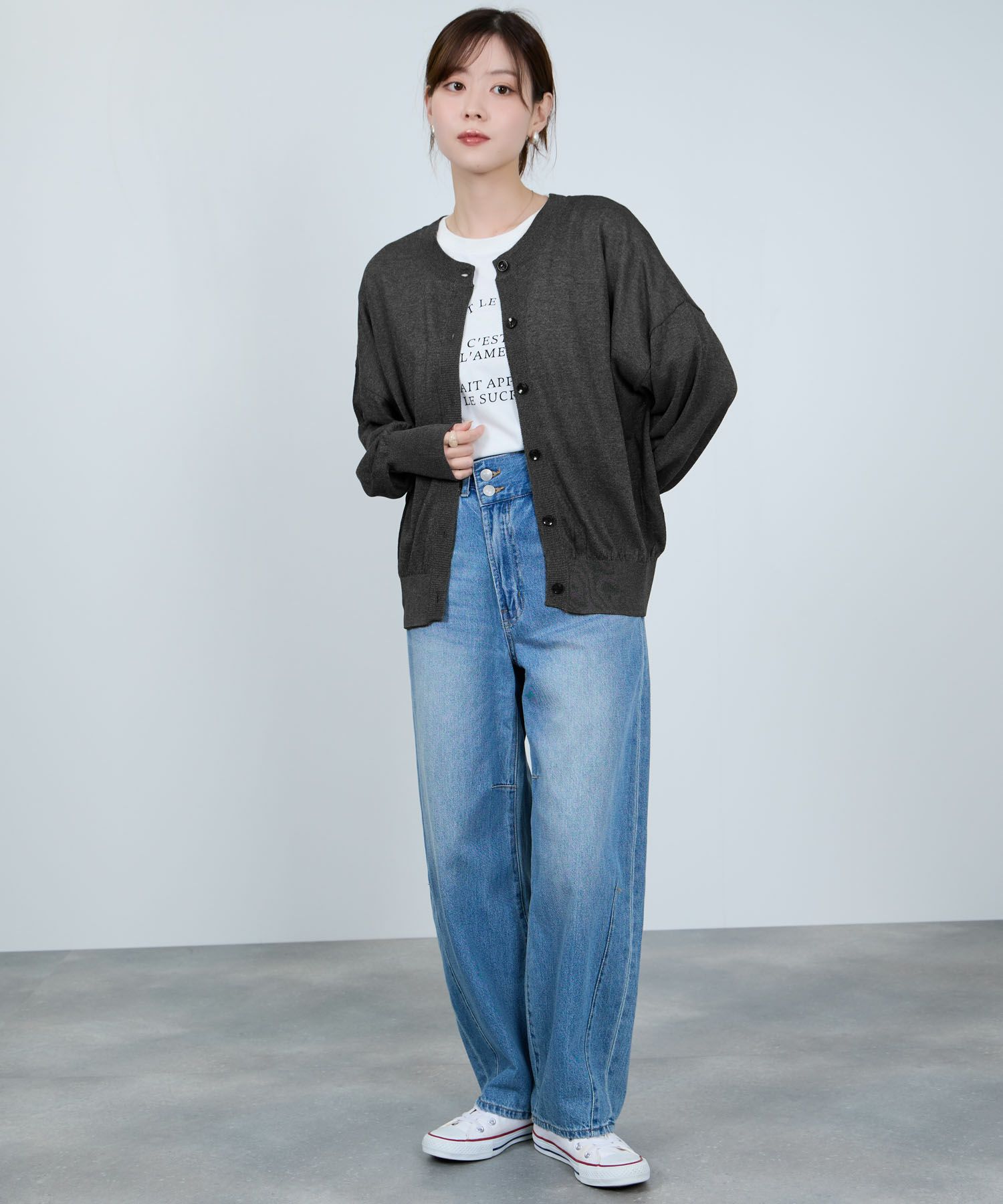 Idnes  シアー前後2WAYカーディガン レディース商品画像-8