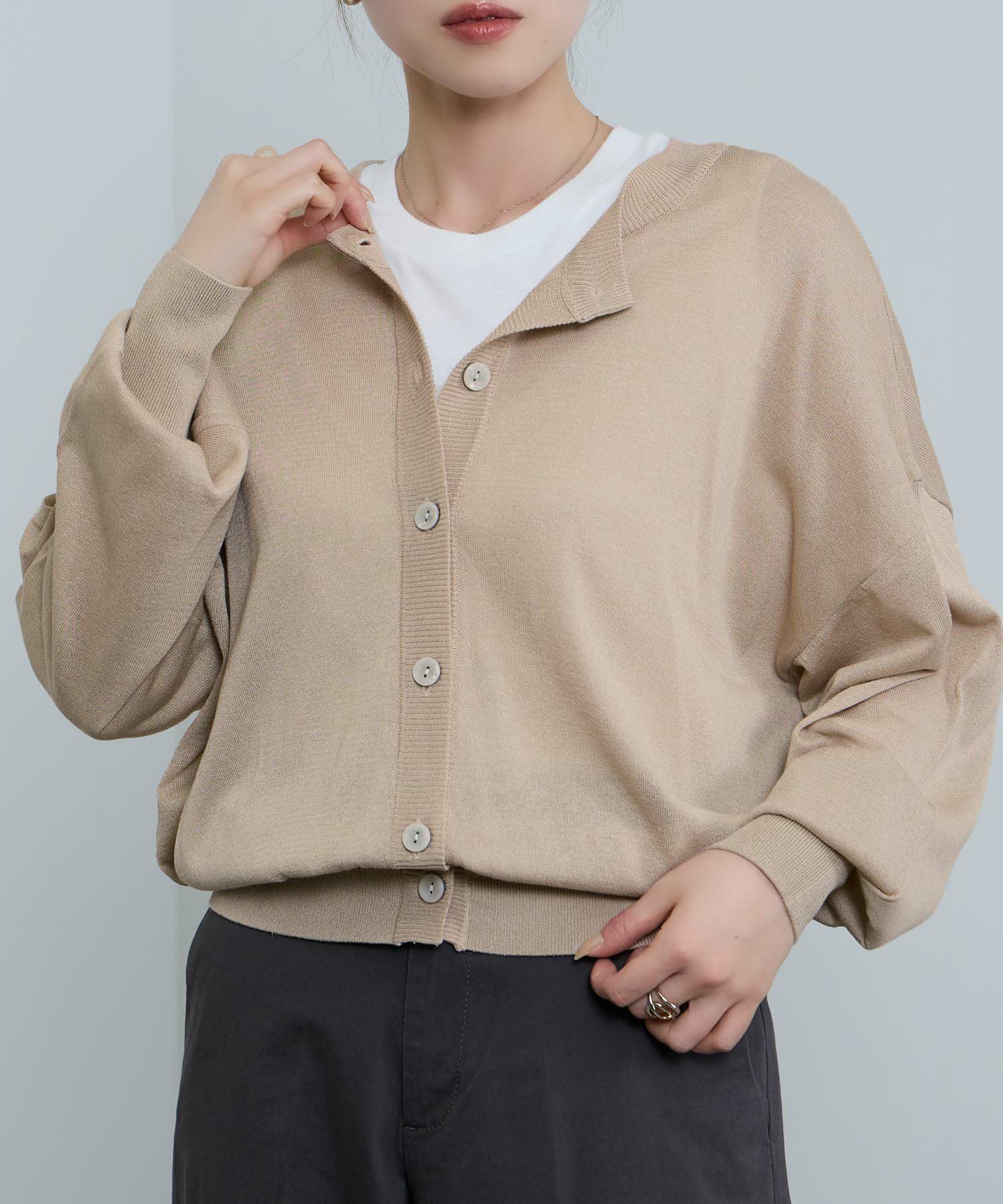 Idnes  シアー前後2WAYカーディガン レディース商品画像-9