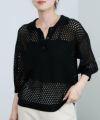 Idnes  メッシュニットポロシャツ レディース商品サムネイル-4