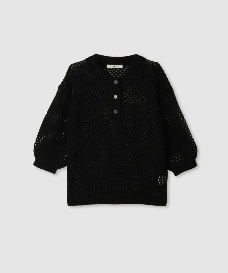 Idnes  メッシュニットポロシャツ レディース商品画像-16