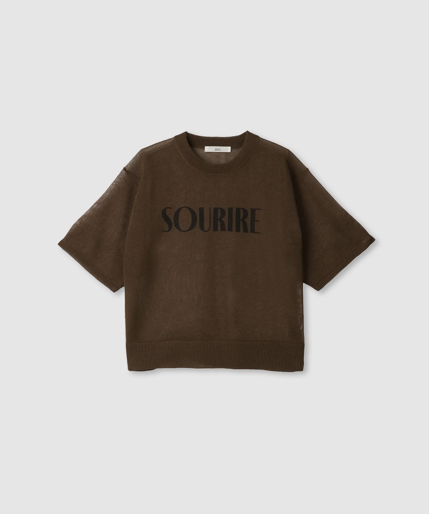 [さらに50%OFF]Idnes  シアーロゴハーフスリーブニット レディース商品画像-1