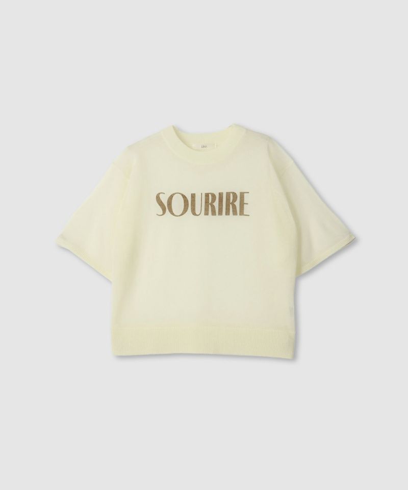 Idnes  シアーロゴハーフスリーブニット レディース商品画像-2