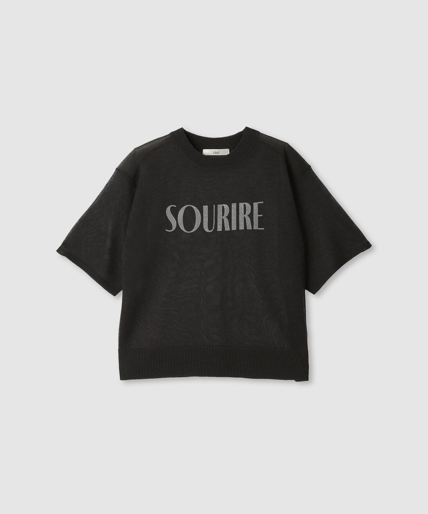 [さらに50%OFF]Idnes  シアーロゴハーフスリーブニット レディース商品画像-3