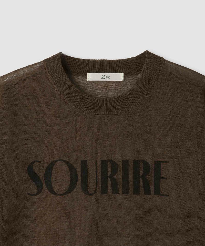 Idnes  シアーロゴハーフスリーブニット レディース商品画像-5