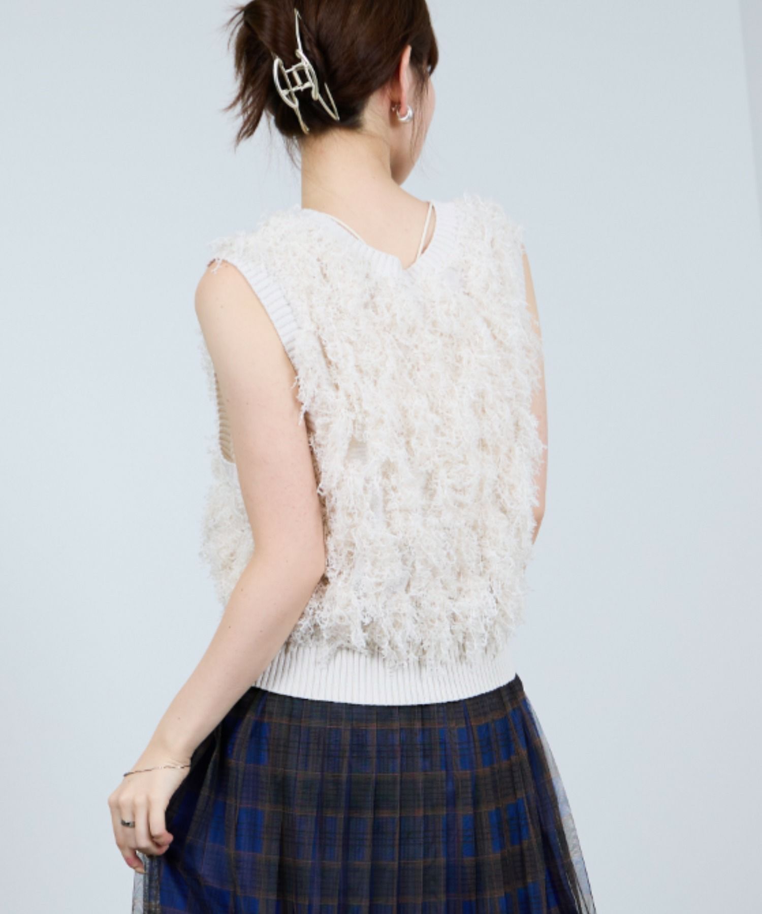 [期間限定knit]Idnes  リボンヤーンニットジレ レディース商品画像-11