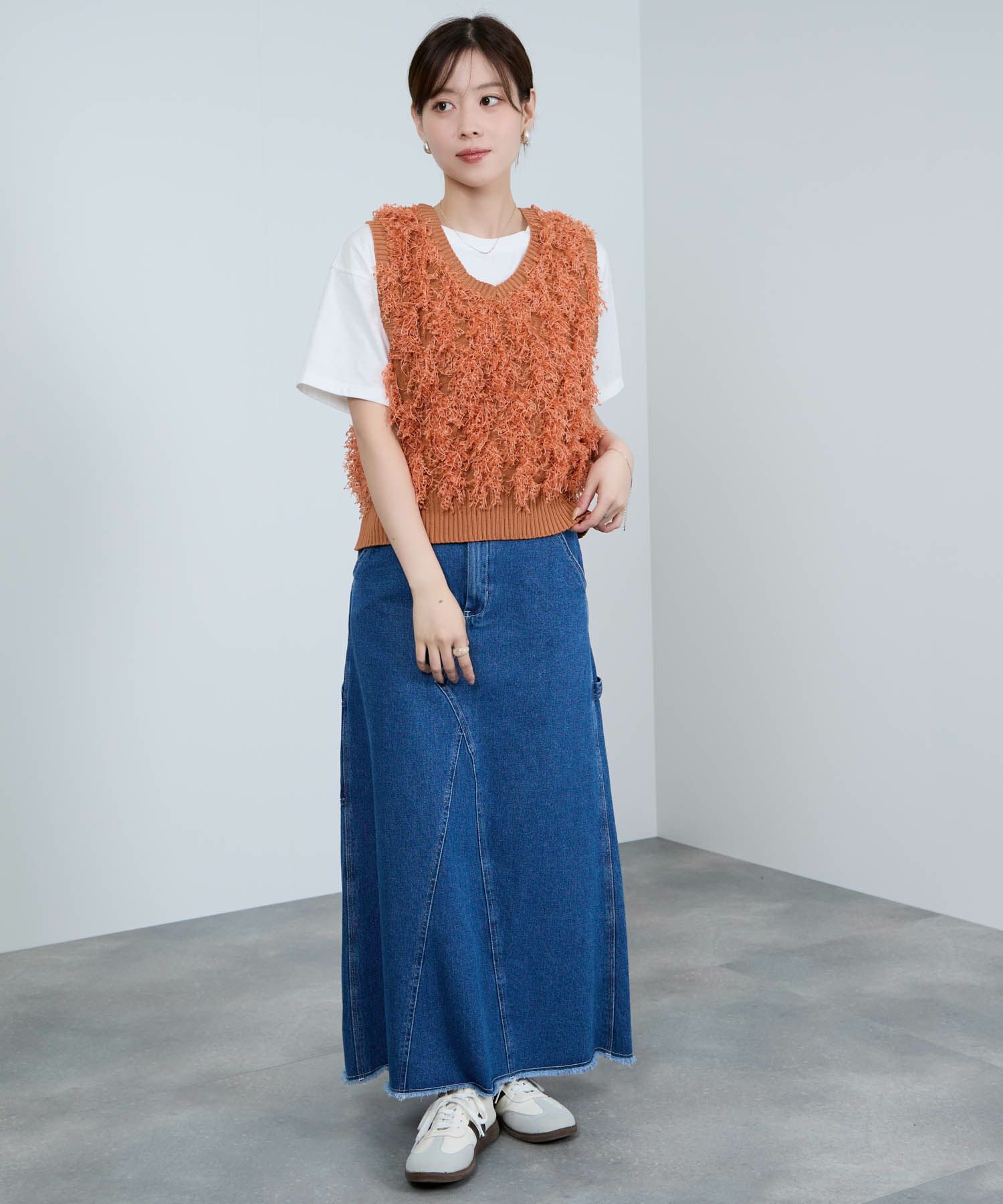 [期間限定knit]Idnes  リボンヤーンニットジレ レディース商品画像-14