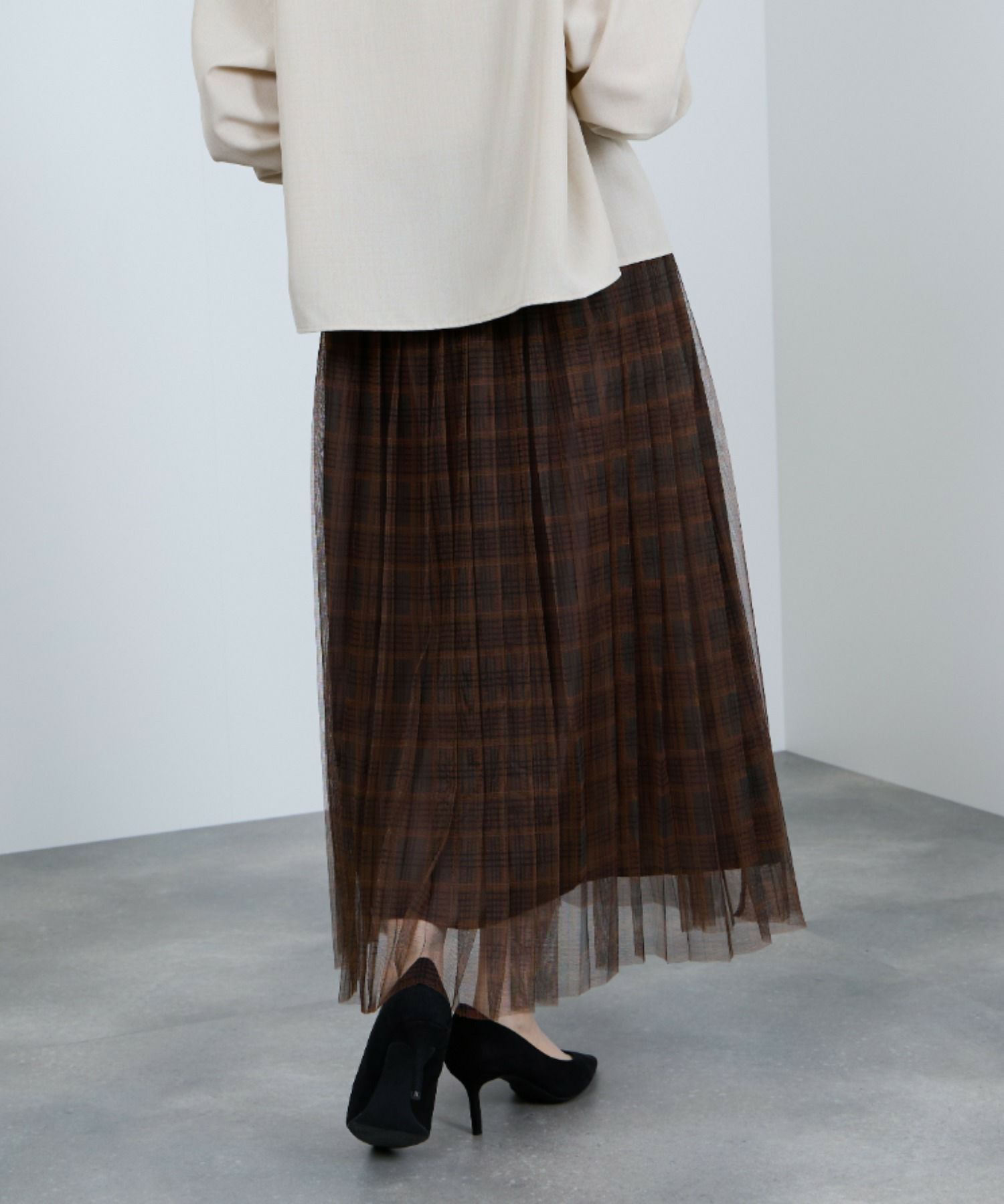 Idnes  チェック柄チュールスカート レディース商品画像-9