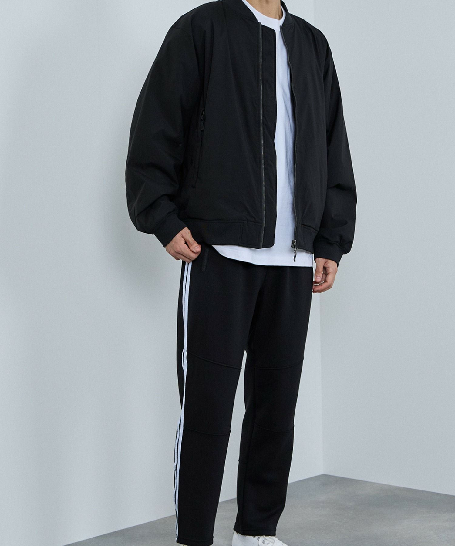 [ボトムス20%OFF]NAVY ポンチ素材 ジョガーパンツ メンズ