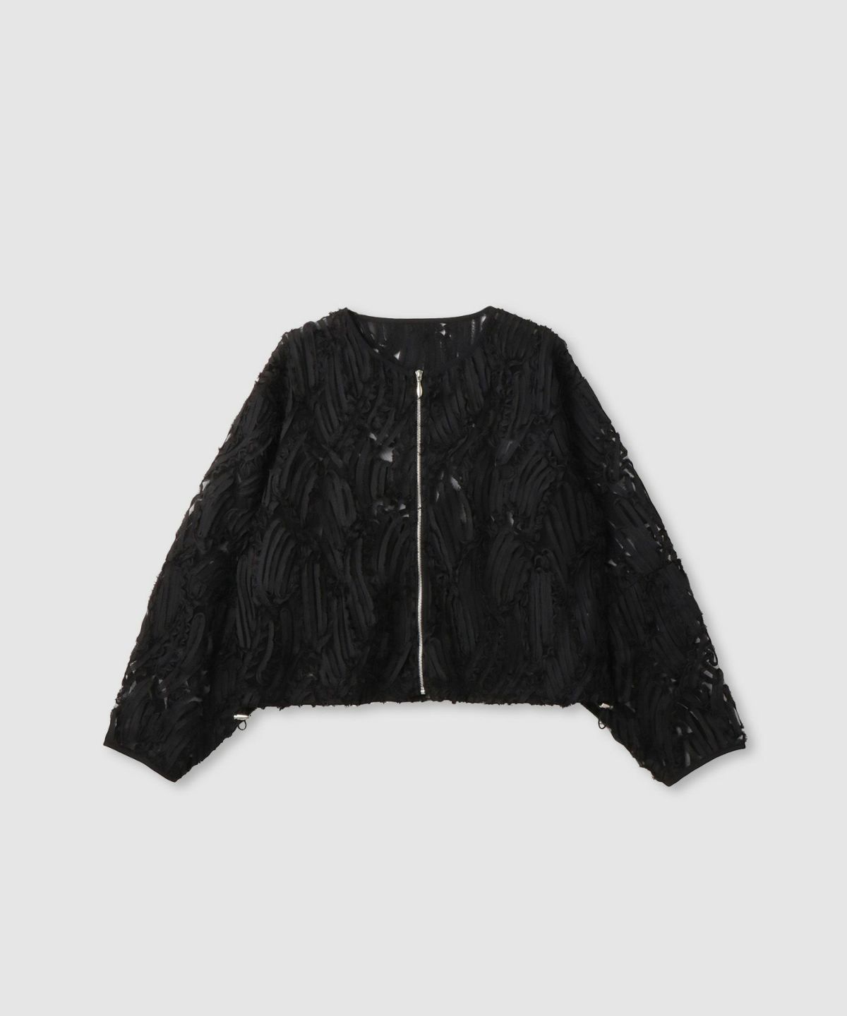 Idnes チュール刺繍ブルゾン レディース