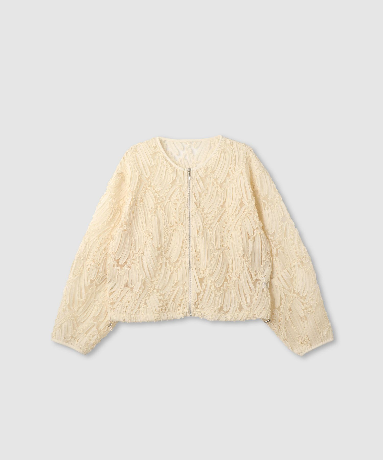 [最終さらに50%OFF]Idnes  チュール刺繍ブルゾン レディース商品画像-2